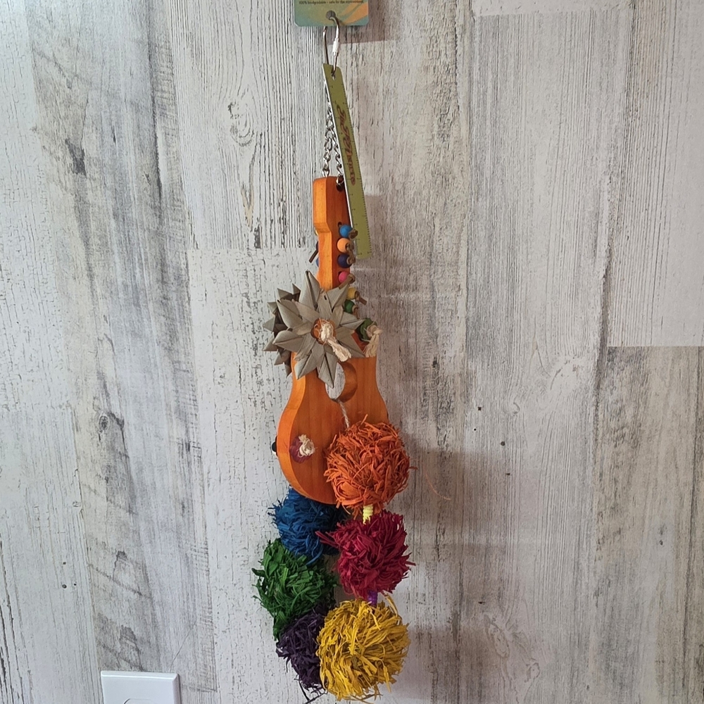 Colorful Hanging Guitar Shaped Bird Toy